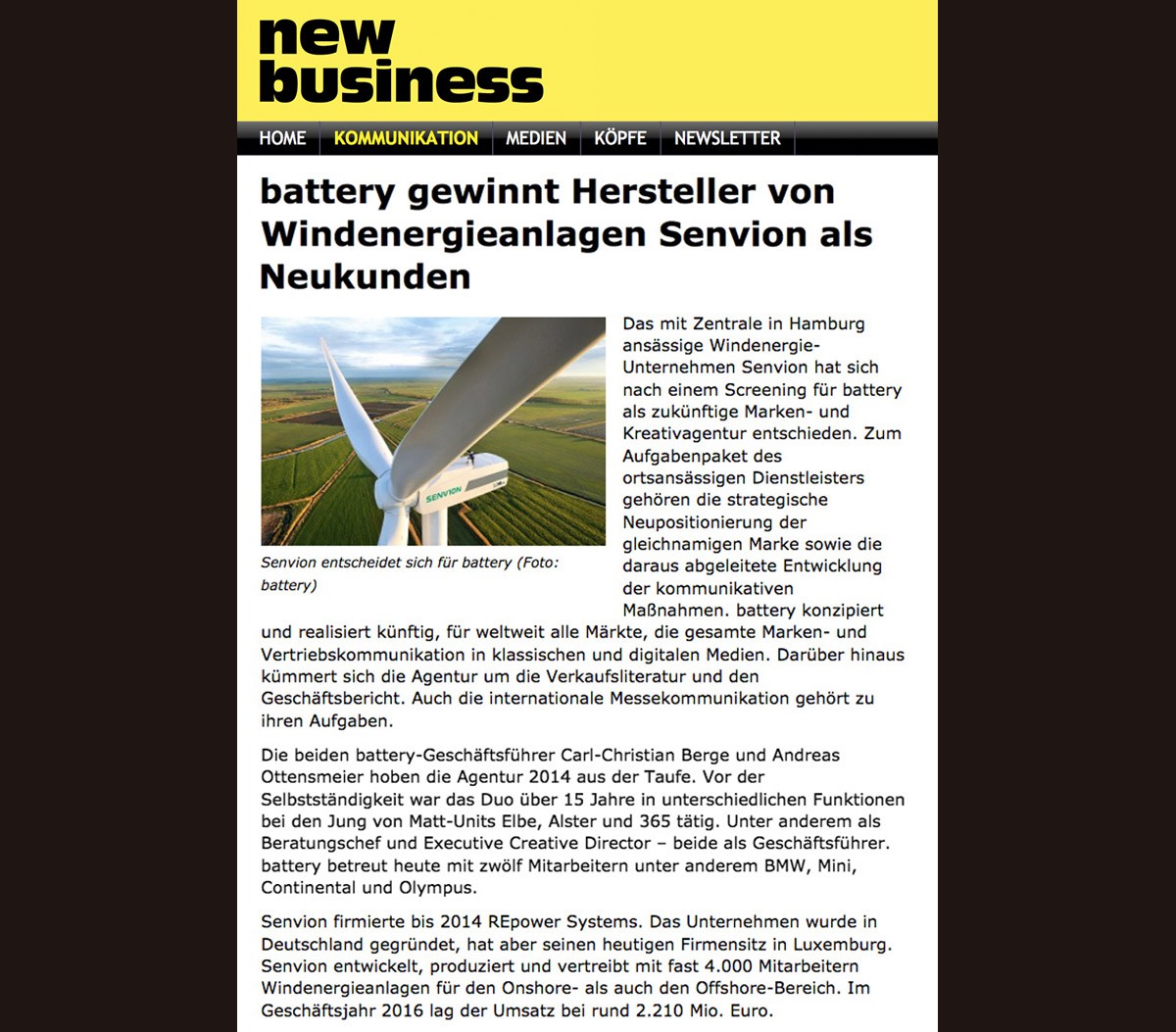 Battery-presse nb senvion